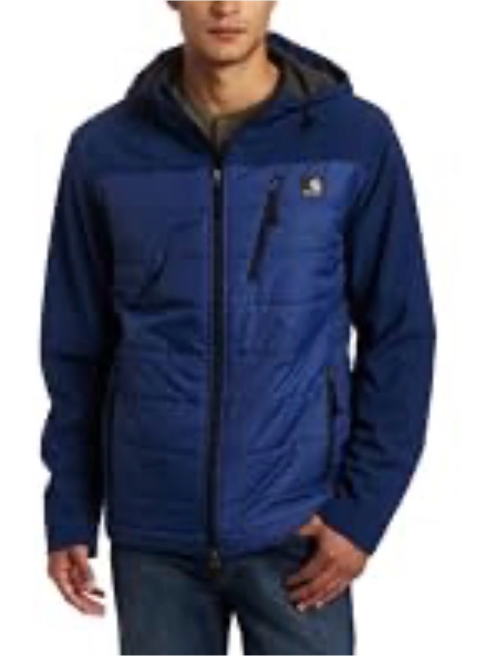 Carhartt J294 Nylon Ripstop Soft Shell Hybrid Jacket Blue Hooded Men's XL EUC